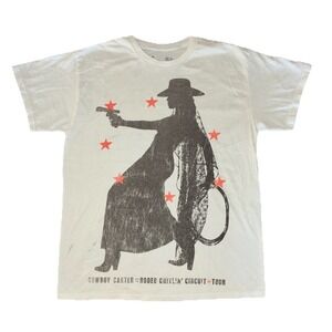 Beyonce Most Wanted Tee S White Cowboy Carter Tour 2025 Merch NEW *spots